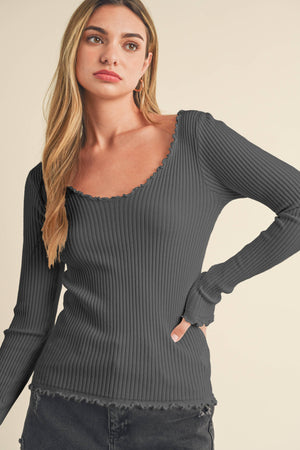 Adalie Knit Sweater: Charcoal