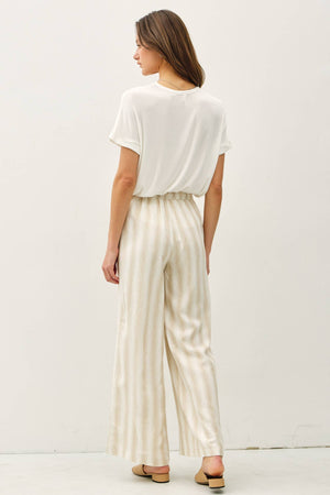 Striped Linen Pants: Natural
