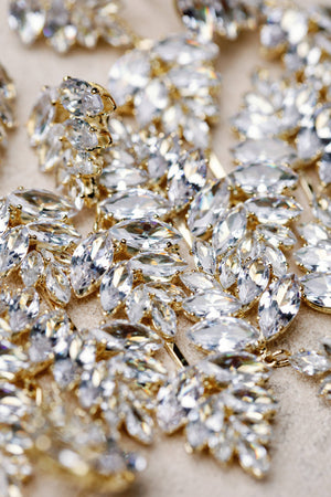 St Armands Designs of Sarasota - Gold Palm Diamond Drop Earrings