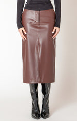 Bordeaux Vegan Midi Skirt