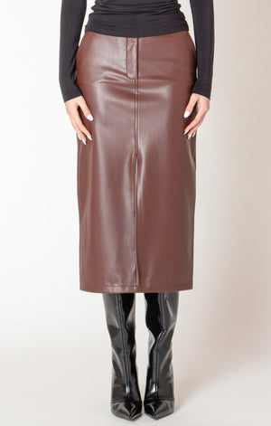 Bordeaux Vegan Midi Skirt
