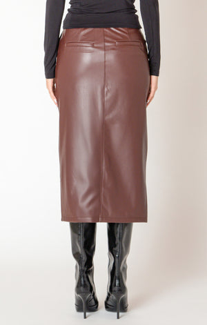 Bordeaux Vegan Midi Skirt