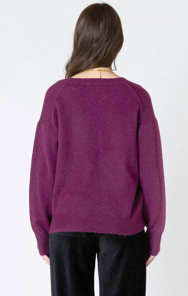 Plum V-Neck Sweater