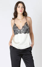 Cream Satin Lace Cami