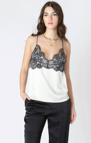 Cream Satin Lace Cami