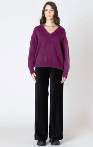 Plum V-Neck Sweater