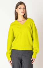 Lime V-Neck Sweater