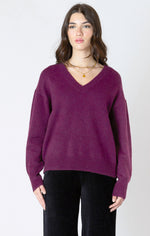 Plum V-Neck Sweater