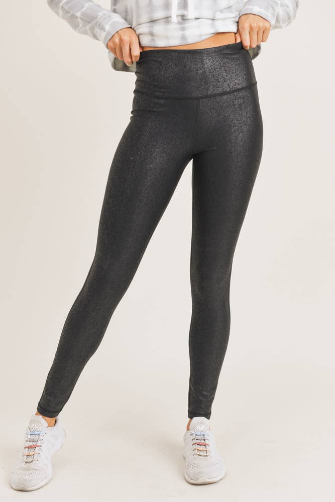 Crackle Glaze Foil Highwaist Leggings