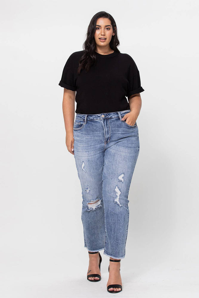 High Rise Distressed Jean - VOLUME