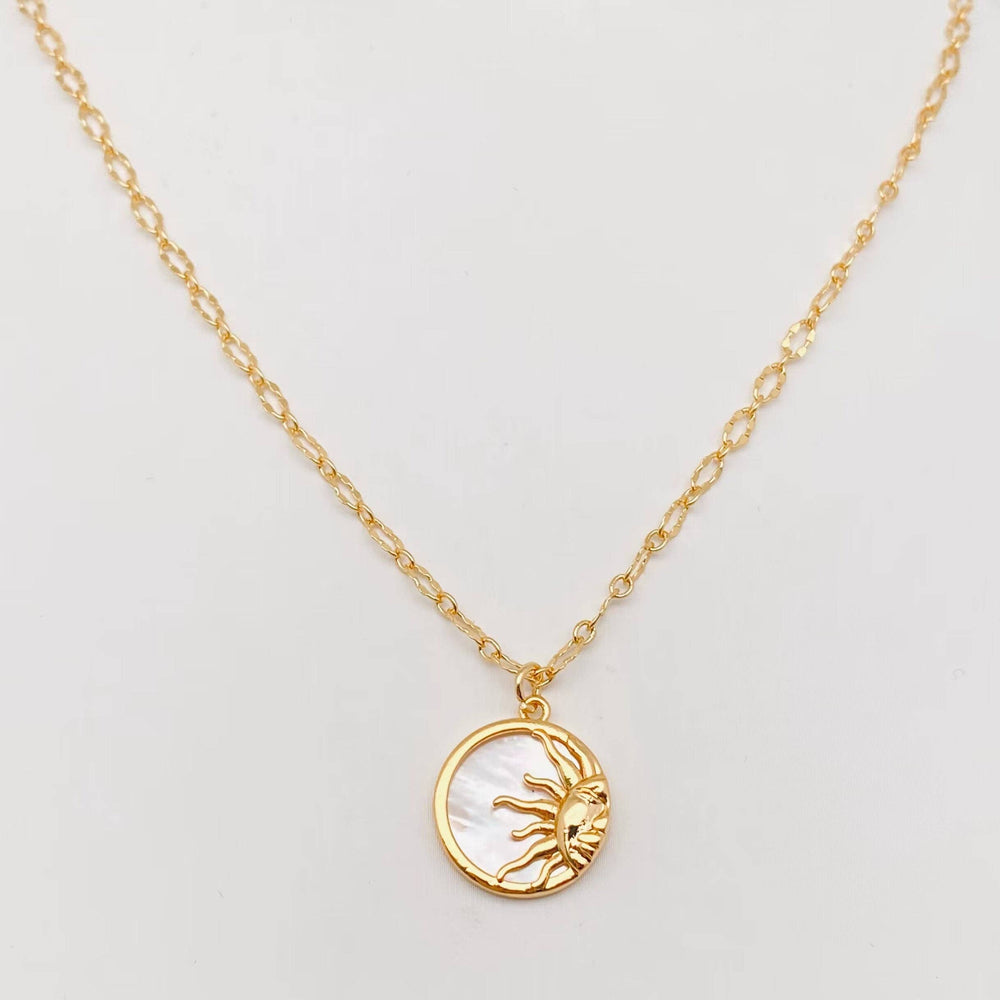 Stereoscopic Sun Round Stainless Steel Pendant Necklace