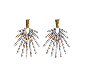 Marble Sunburst Statement Drop Earrings