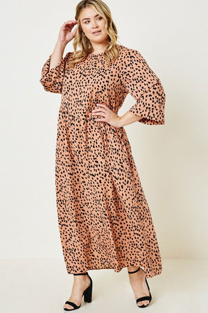 Salmon Dalmatian Maxi Dress - VOLUME