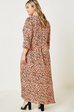 Salmon Dalmatian Maxi Dress - VOLUME