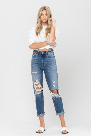 Emma Distressed Mom Jean