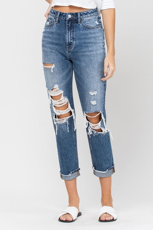 Emma Distressed Mom Jean