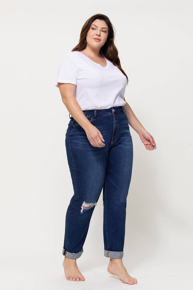 Distressed Relaxed Mom Jean - VOLUME