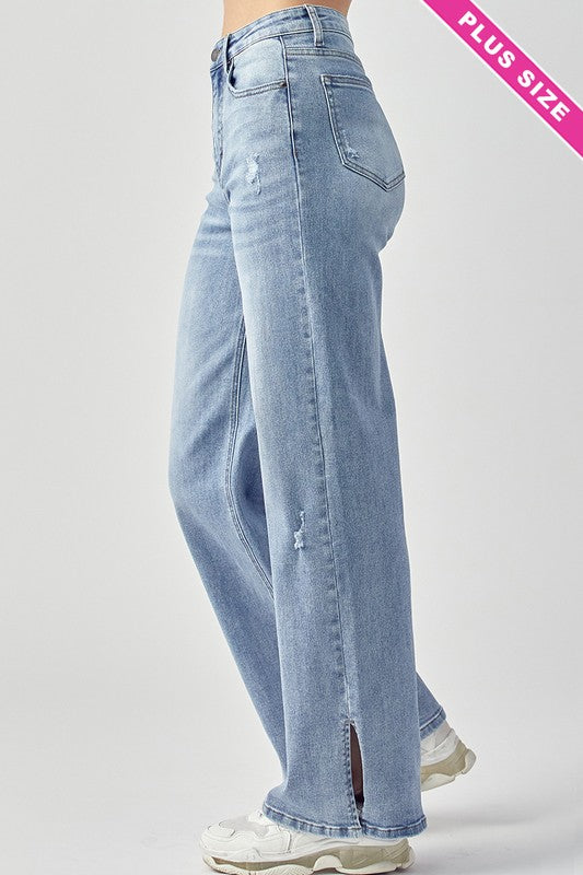 Risen 90s Wide Leg Slit Jean -VOLUME