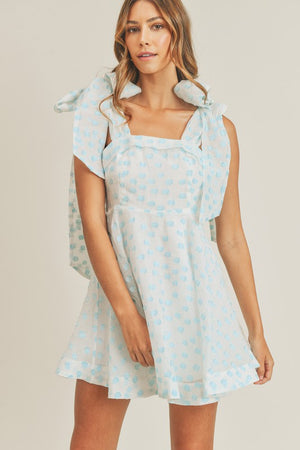 Baby Blue Polka Fit & Flare Dress