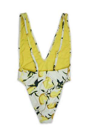 Lemon Low V-Neck Cheeky Coverage One Piece