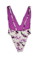 Low V-Neck Cheeky Coverage One Piece in Orchid