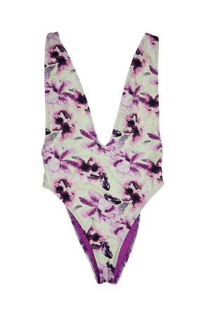 Low V-Neck Cheeky Coverage One Piece in Orchid