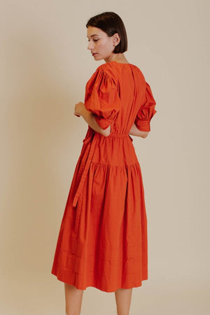 Sarah Poplin Terracotta Dress