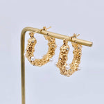 Cubic Zirconia Pearl 18K Gold Plated Hoop Earrings