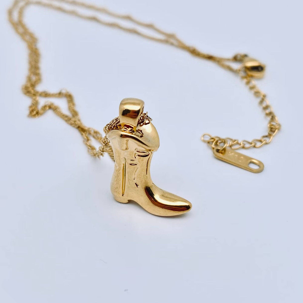 Western Cowgirl Boot Charm Necklace