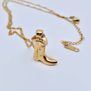 Western Cowgirl Boot Charm Necklace