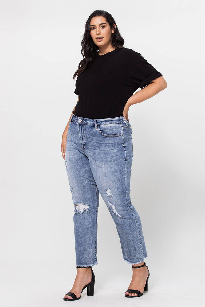 High Rise Distressed Jean - VOLUME