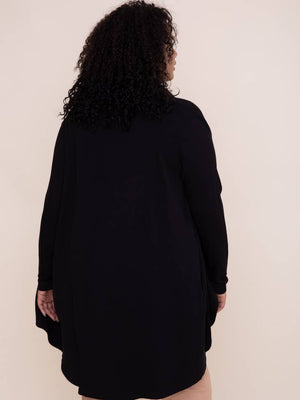 Fleece Lined Flowy Open Cardigan- VOLUME