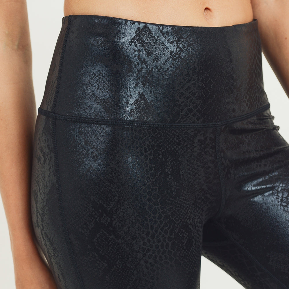 Black Nagini Snake Foil Print Highwaist Leggings