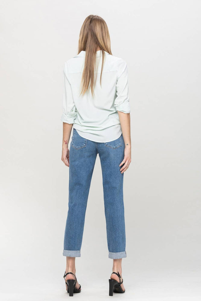 Stretch Mom Jean With Rolled Cuff Jean