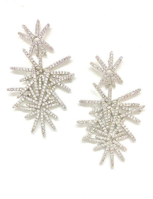 Silver Pave Firework Drops Earrings