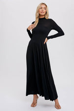 Classic Black Knit Maxi Dress
