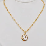 Stereoscopic Sun Moon Round Stainless Steel Pendant Necklace