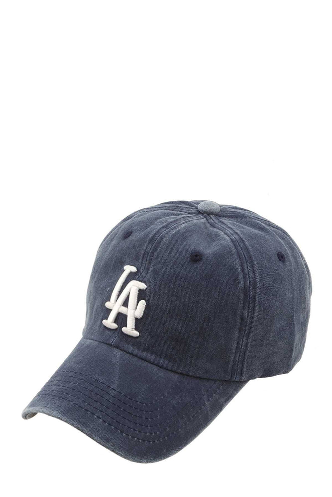 LA 3D Embroidery Pigment Baseball Cap: NAVY