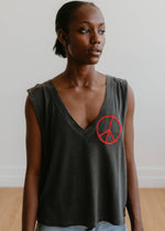 People Of Leisure - Peace Embroidered Tank