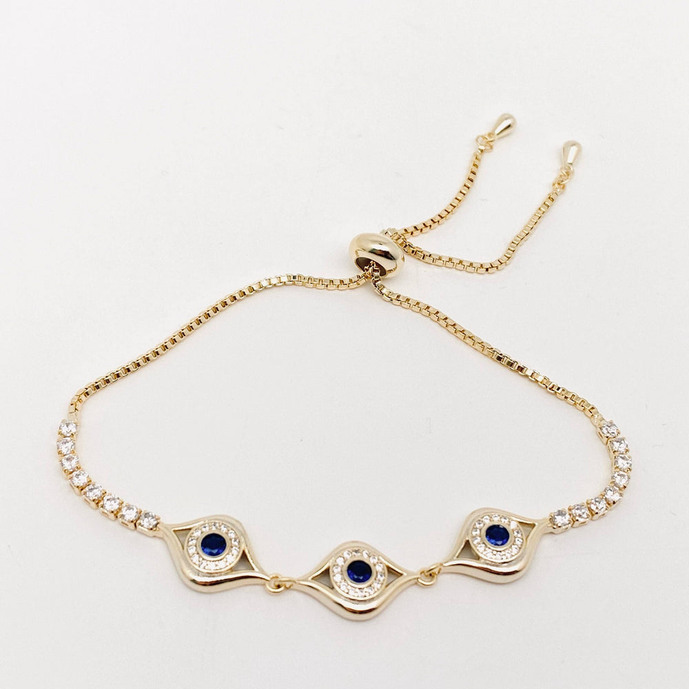 Triple Zircon Evil Eye Bracelet