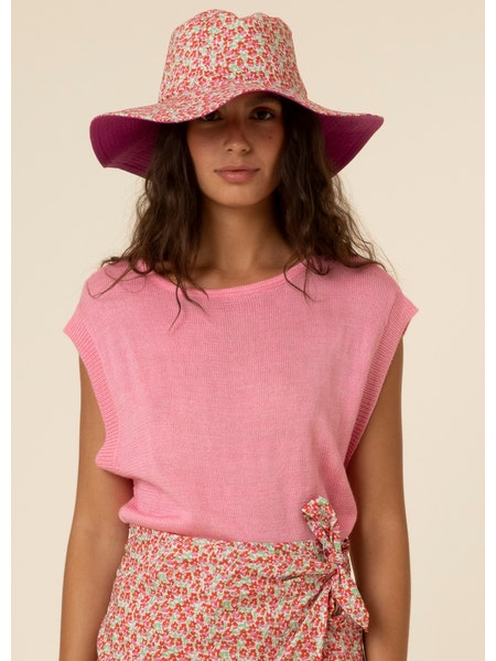Aurelle Pink Sleeveless Sweater
