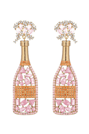 Eye Candy Los Angeles - Pop Rose Champagne 18K Gold Plated Drop Earrings