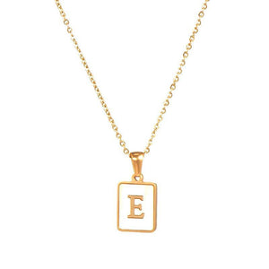 Square Initial Necklace