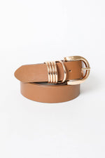 Four Accent Ring Gold Buckle Belt