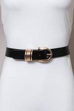 Four Accent Ring Gold Buckle Belt