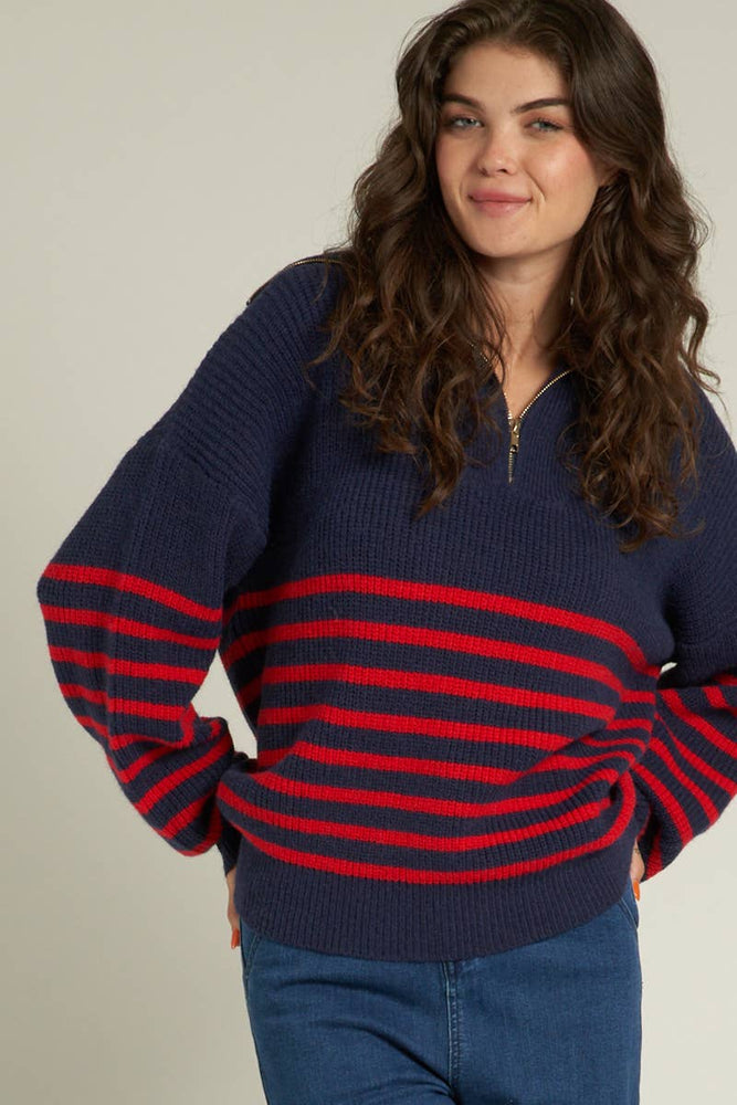 Striped Sailor Collared Sweater