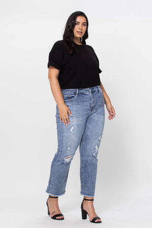 High Rise Distressed Jean - VOLUME