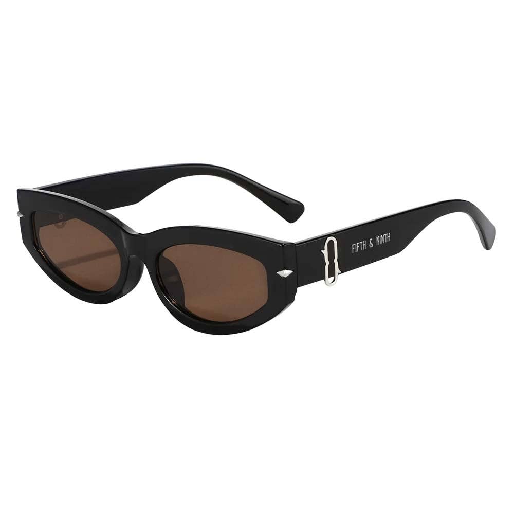 Alexa Polarized Sunglasses: Black/Brown