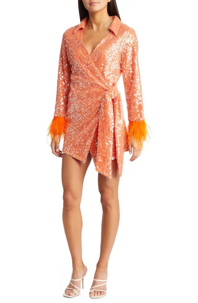 Amy Lynn - Fitz Sequin Wap Mini Dress